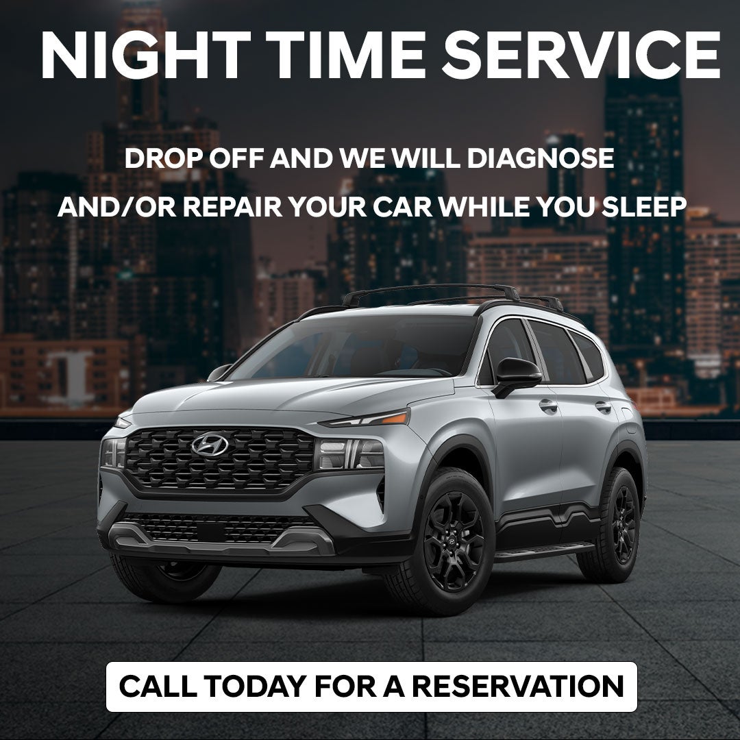 Night Time Service: We Repair your Car While you Sleep.