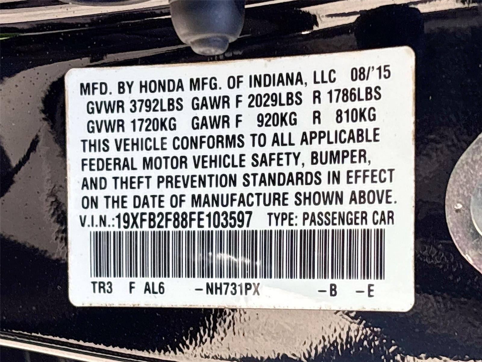 2015 Honda Civic Sedan EX