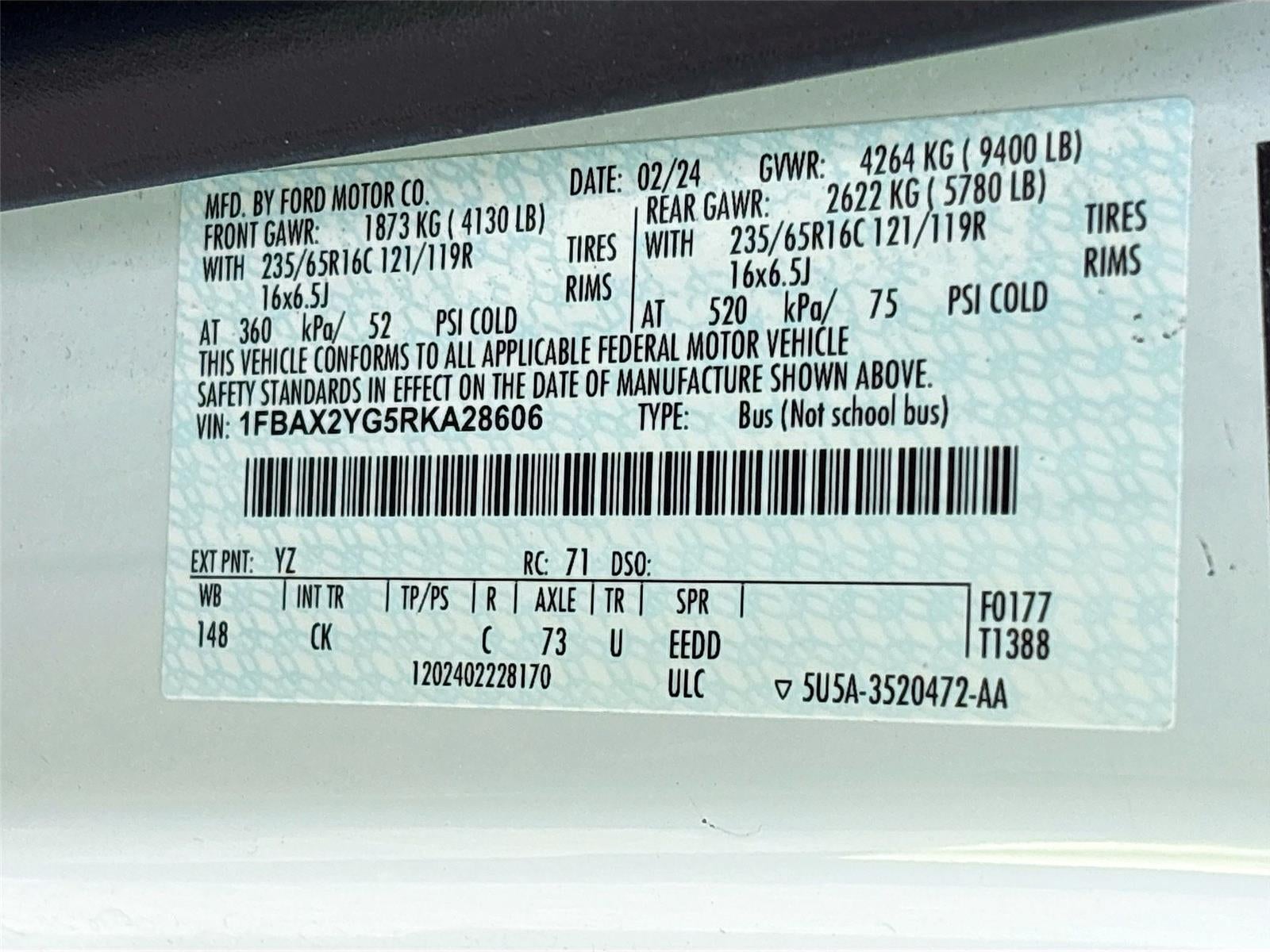 2024 Ford Transit 350 XLT