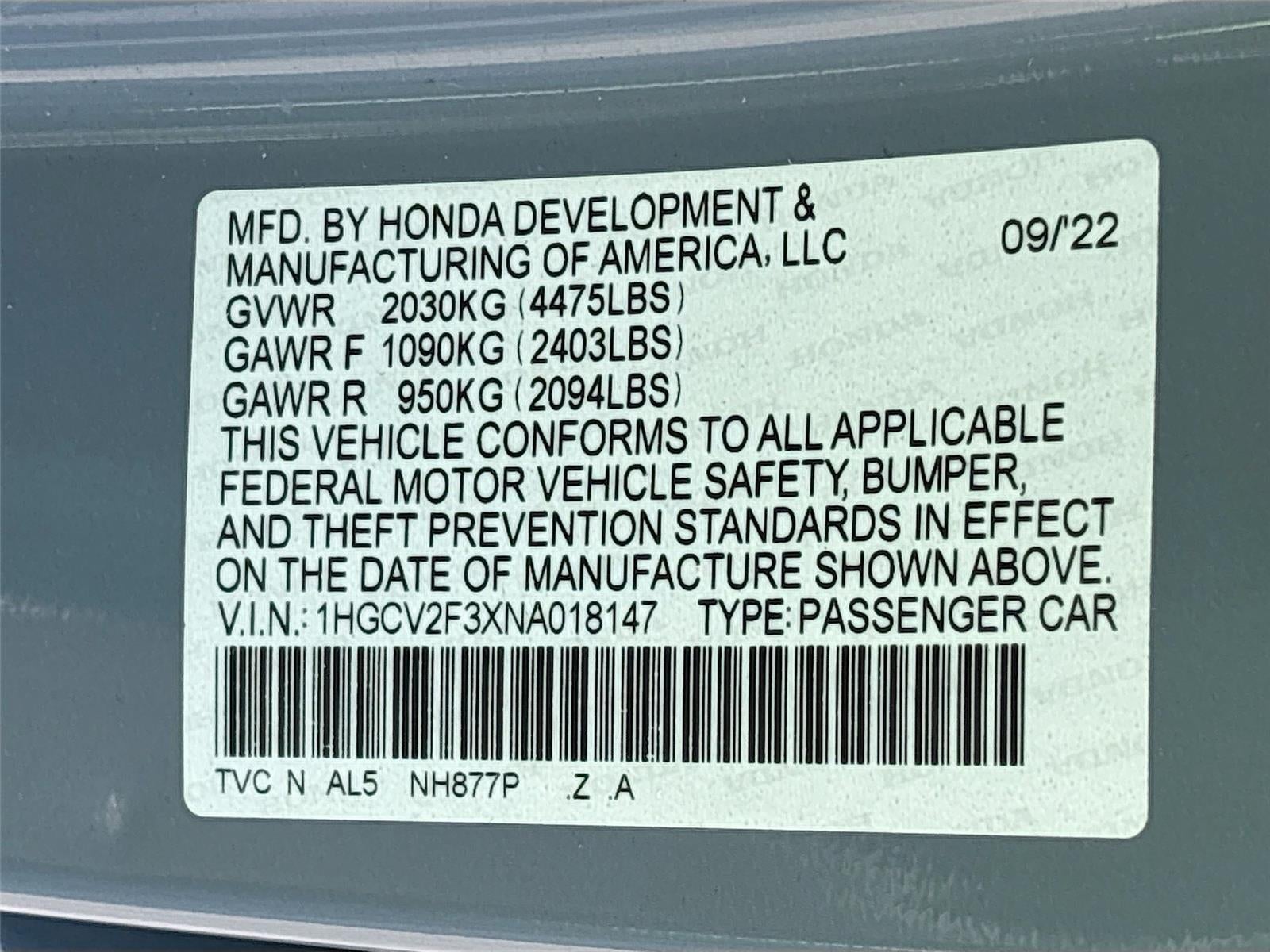 2022 Honda Accord Sport