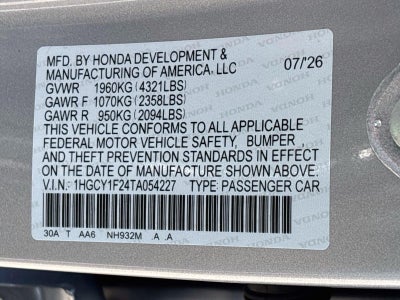 2026 Honda Accord Sedan LX