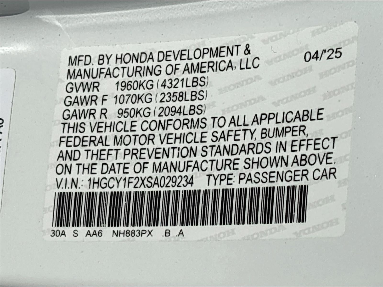 2025 Honda Accord Sedan LX