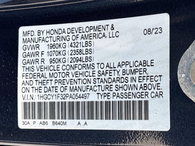 2023 Honda Accord Sedan EX
