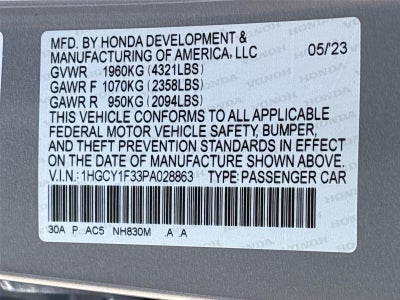 2023 Honda Accord Sedan EX