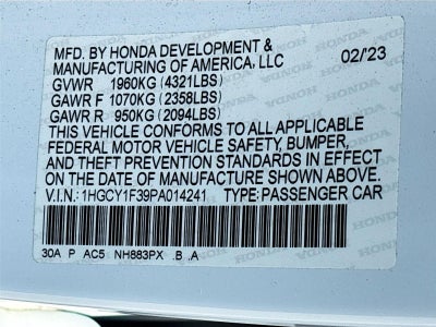 2023 Honda Accord Sedan EX