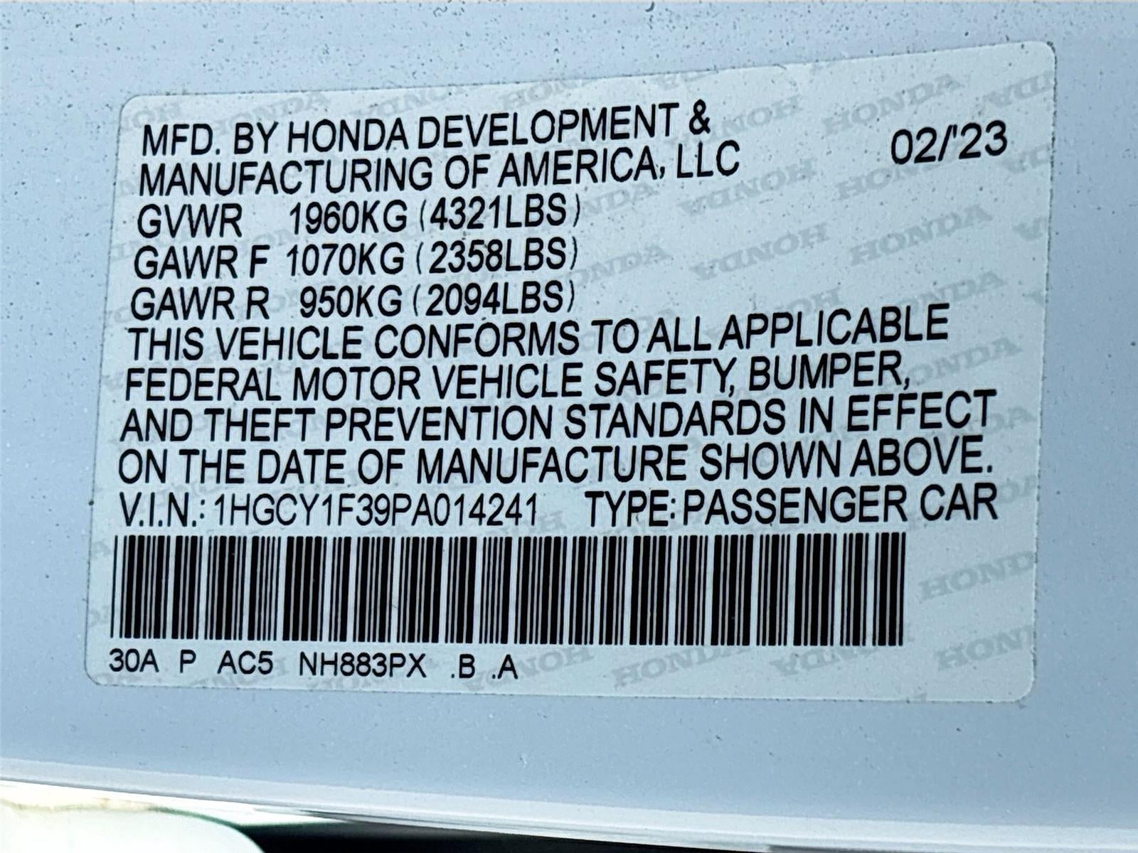 2023 Honda Accord Sedan EX