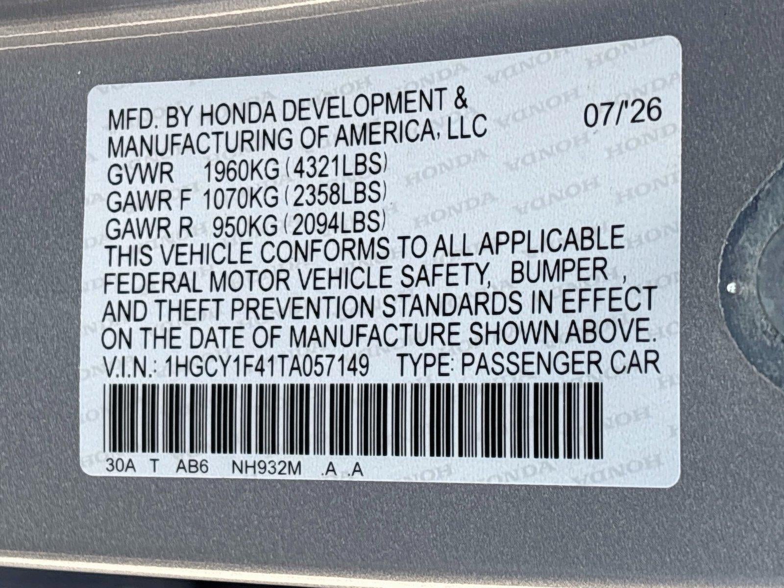 2026 Honda Accord Sedan SE