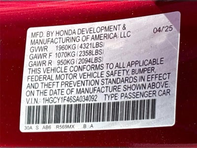 2025 Honda Accord Sedan SE