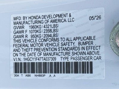 2026 Honda Accord Sedan SE