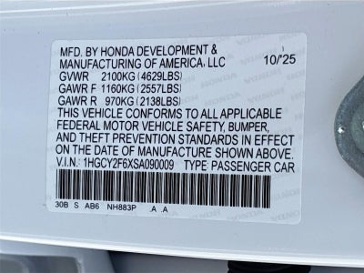 2025 Honda Accord Hybrid EX-L