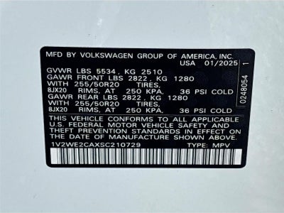 2025 Volkswagen Atlas Cross Sport 2.0T SE w/Technology