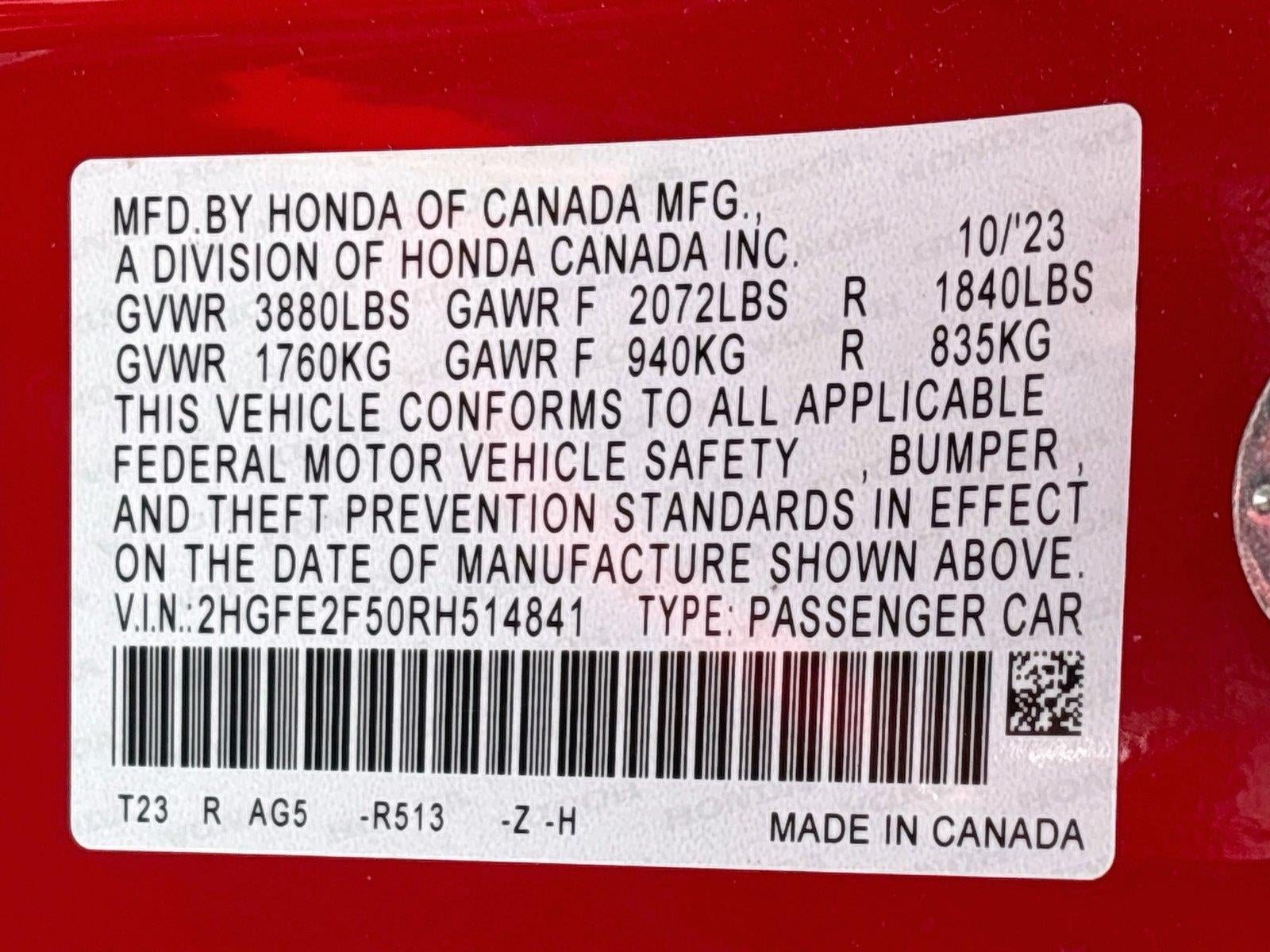 2024 Honda Civic Sport
