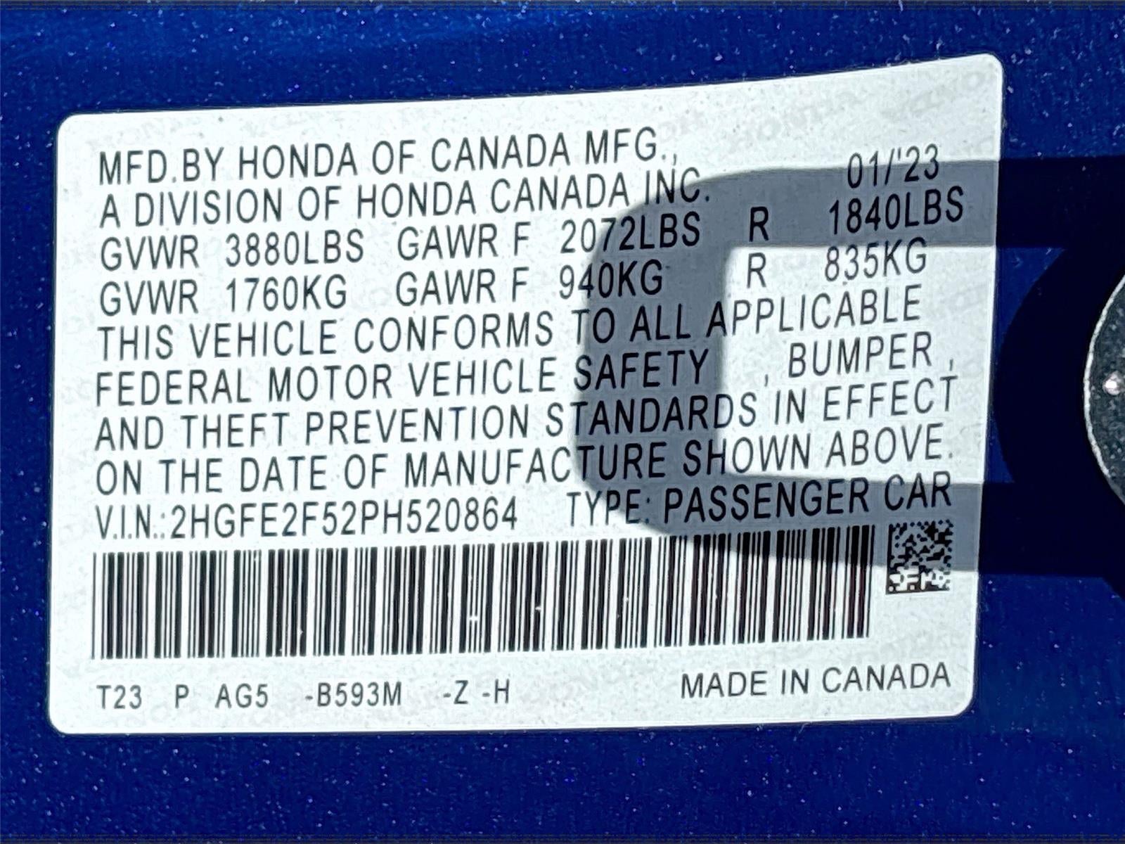 2023 Honda Civic Sport