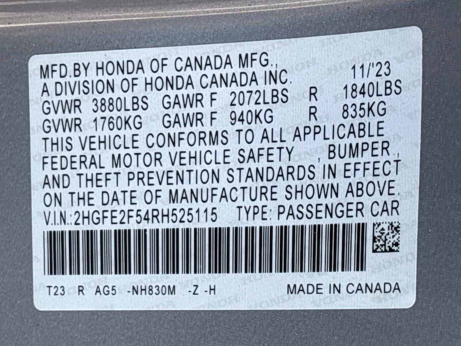 2024 Honda Civic Sport