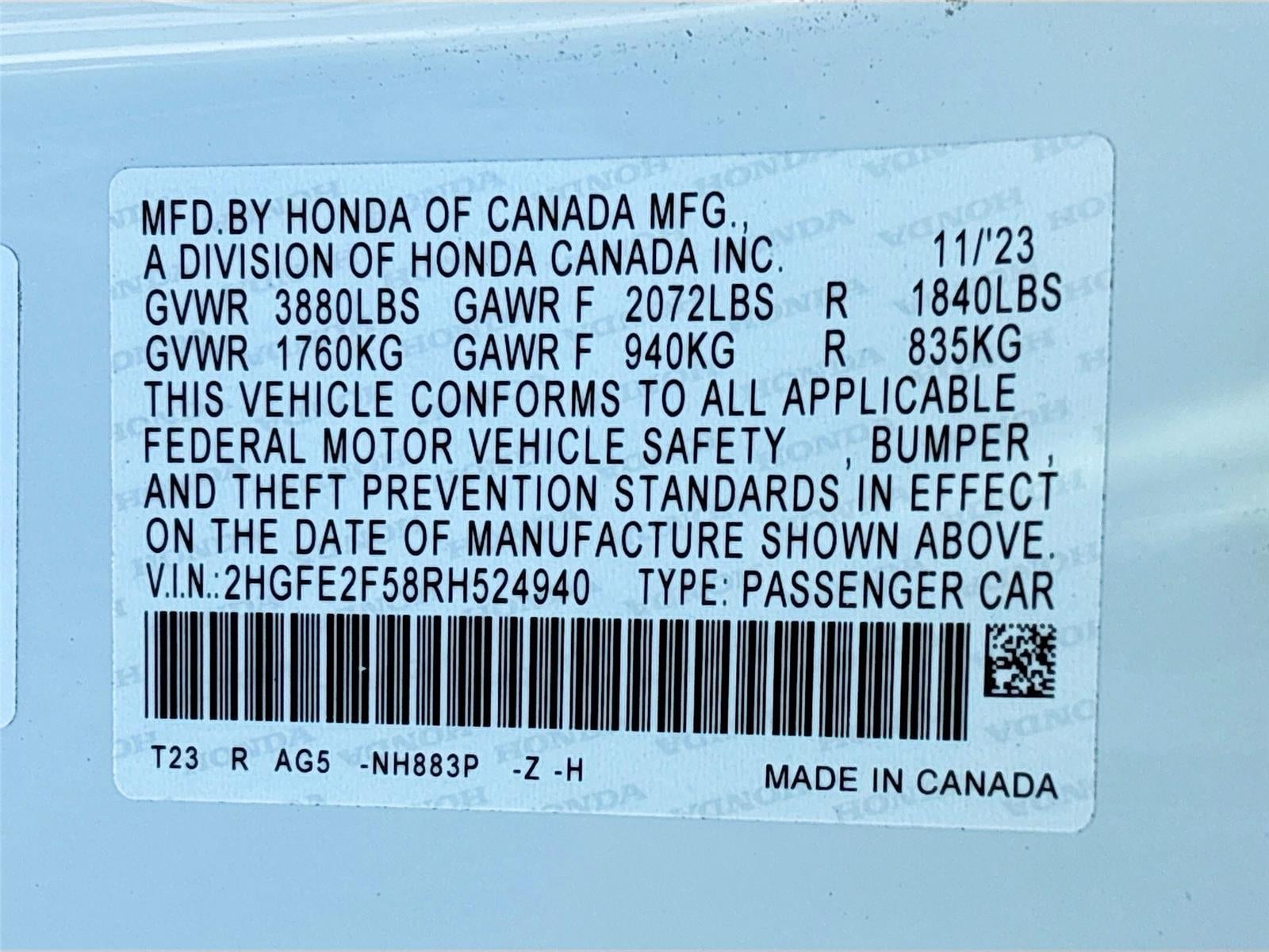 2024 Honda Civic Sport