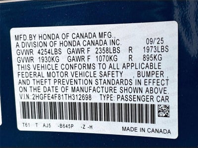 2026 Honda Civic Hybrid Sport Touring