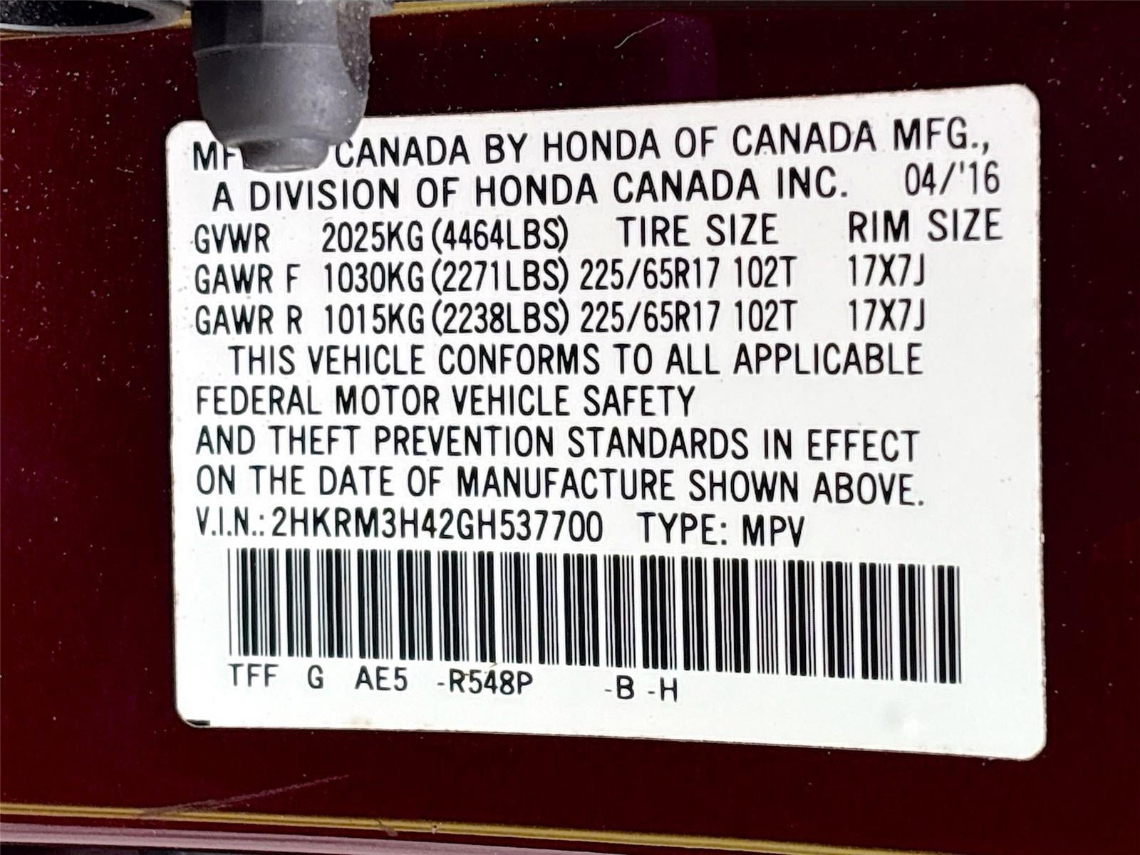 2016 Honda CR-V SE