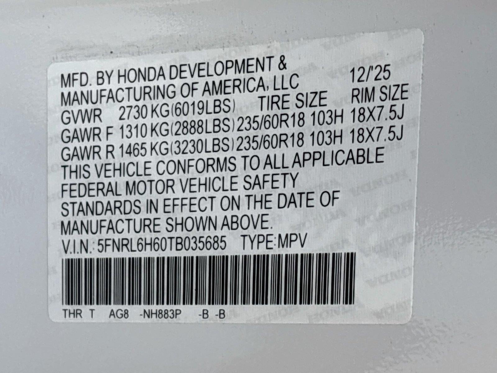 2026 Honda Odyssey EX-L