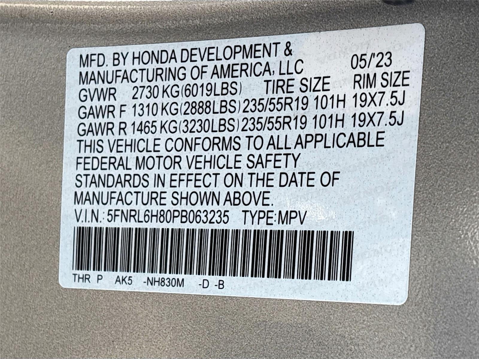 2023 Honda Odyssey Touring