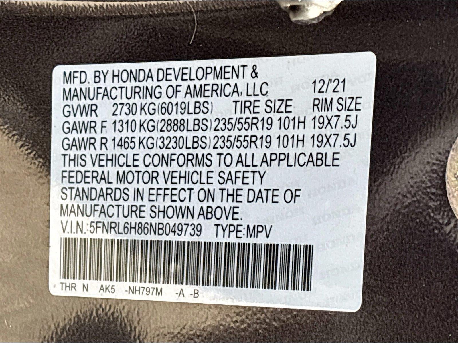 2022 Honda Odyssey Touring
