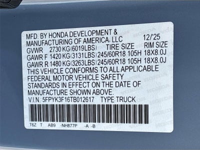 2026 Honda Ridgeline Sport