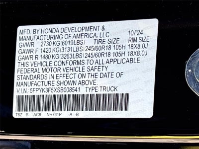 2025 Honda Ridgeline RTL