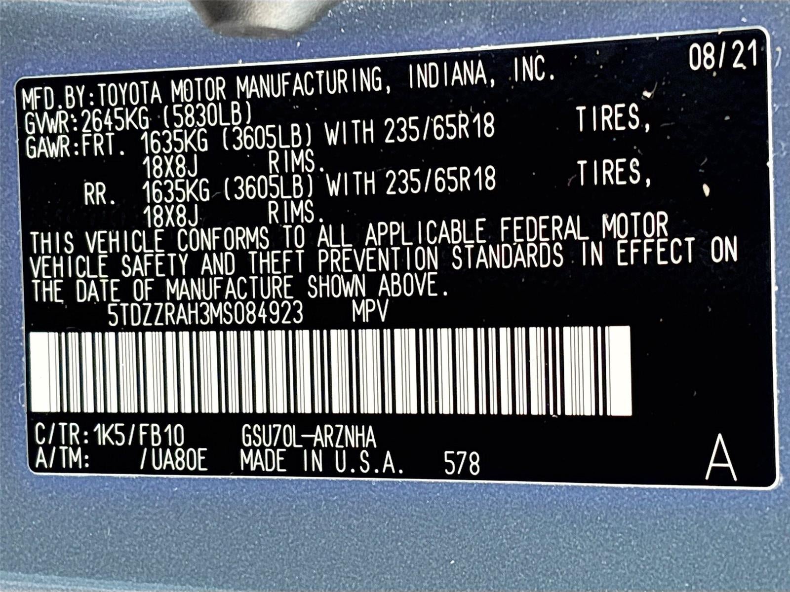 2021 Toyota Highlander LE