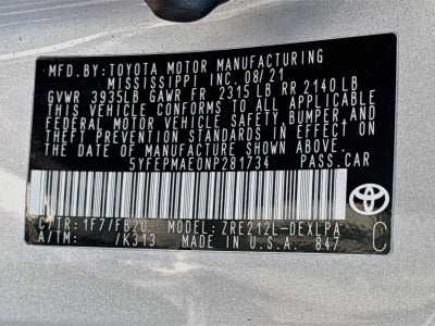 2022 Toyota Corolla LE
