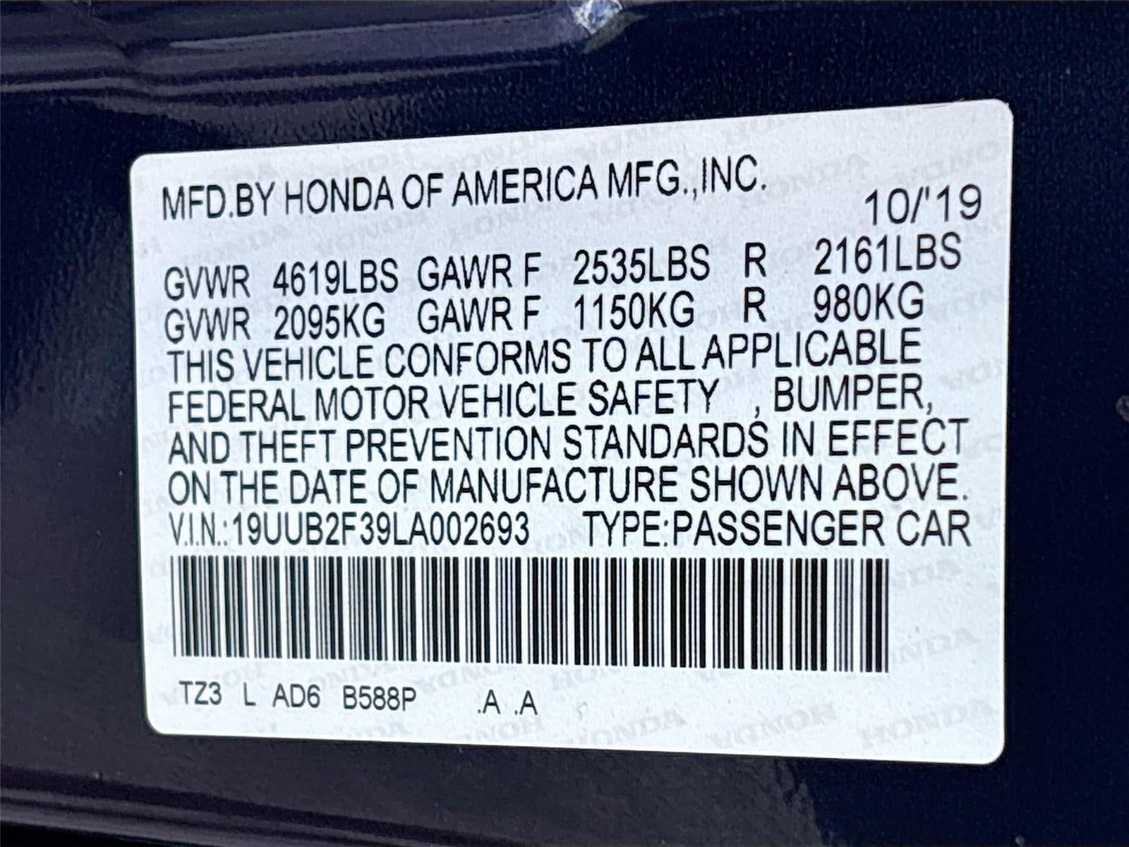 2020 Acura TLX 4DR SDN 3.5L FWD