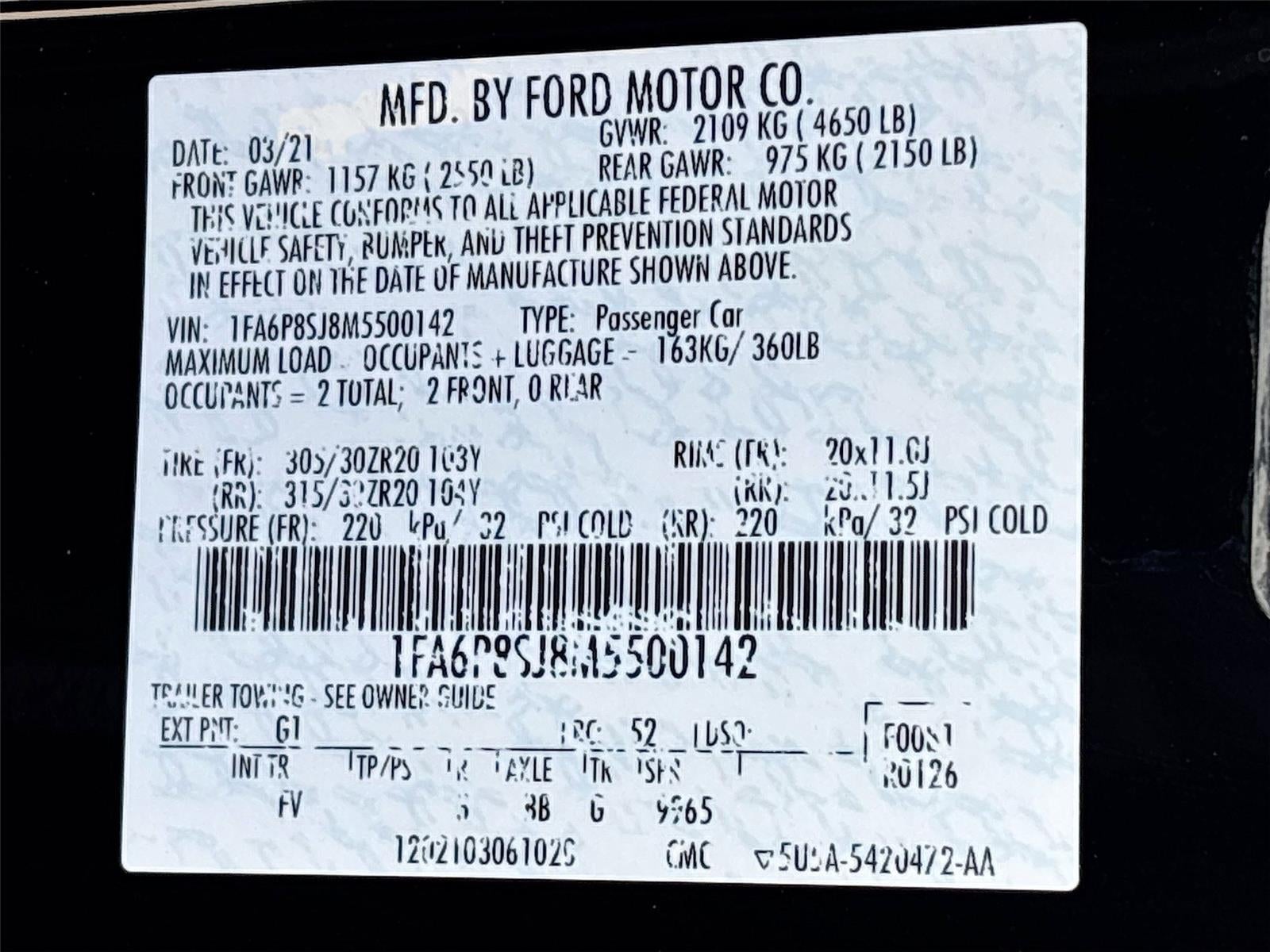 2021 Ford Mustang Shelby GT500