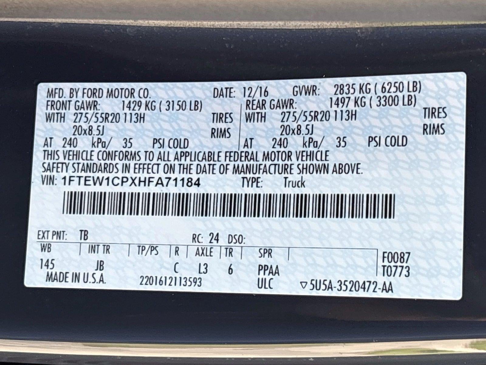 2017 Ford F-150 XL