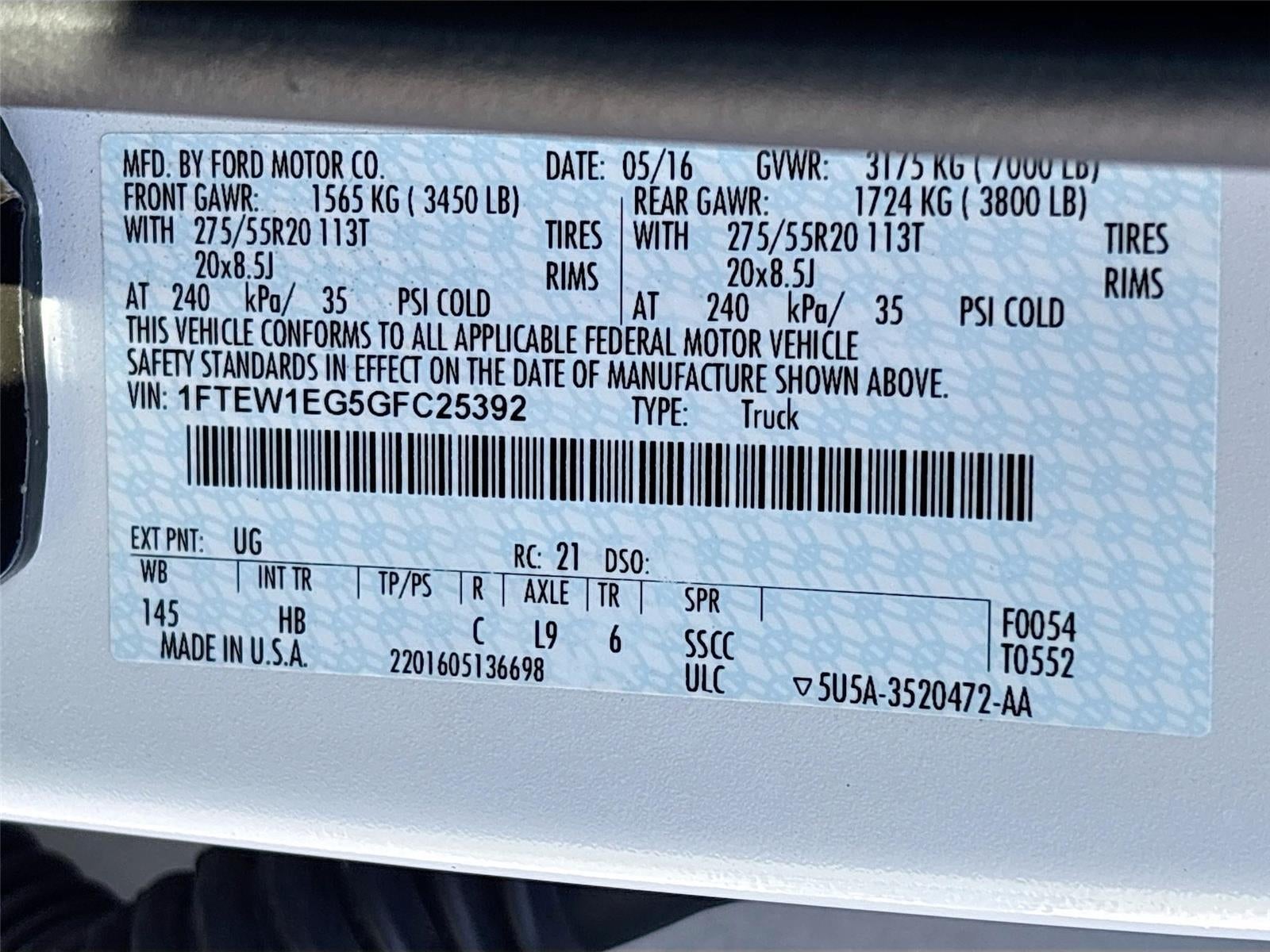 2016 Ford F-150 Lariat