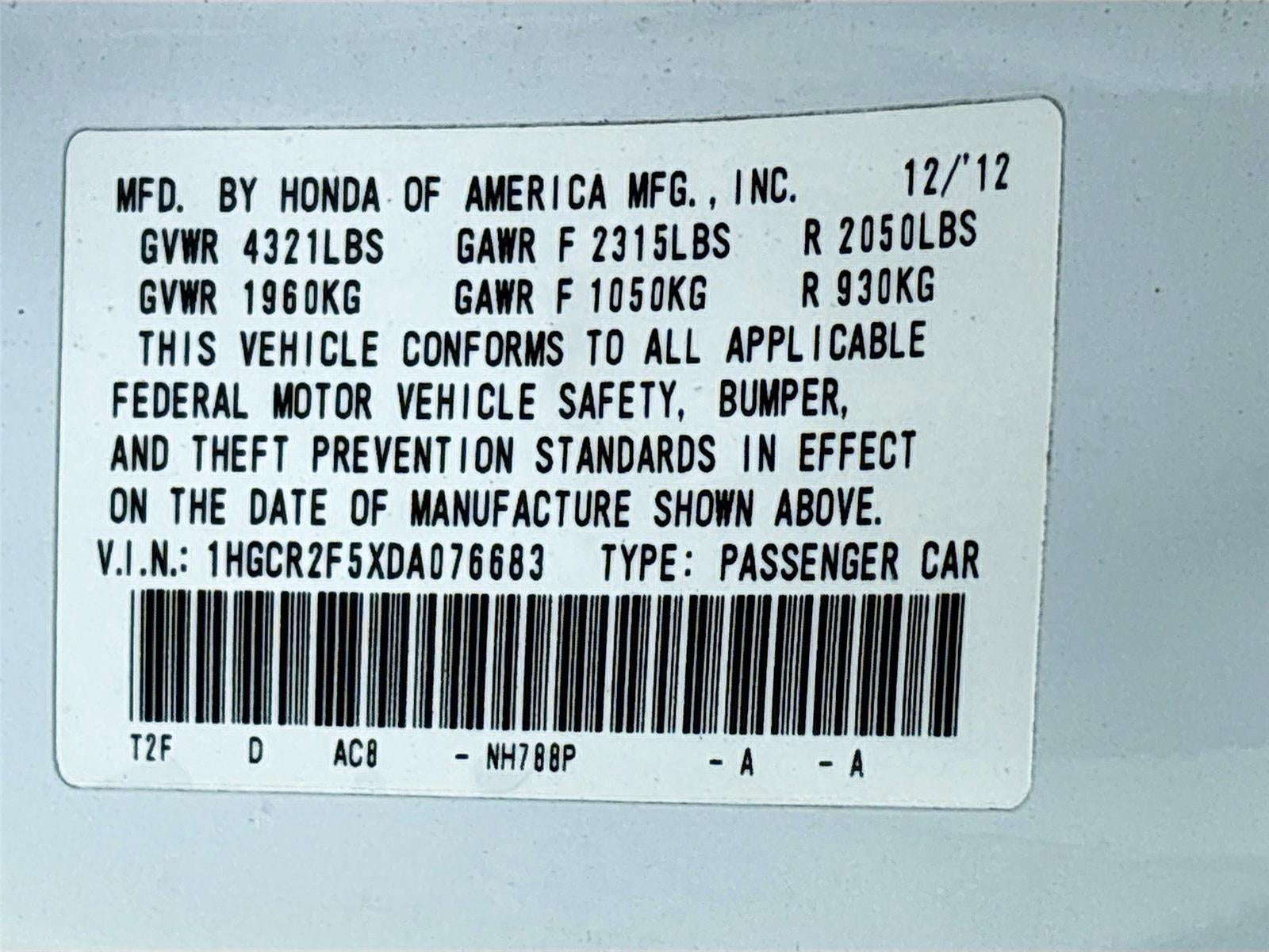 2013 Honda Accord Sdn Sport