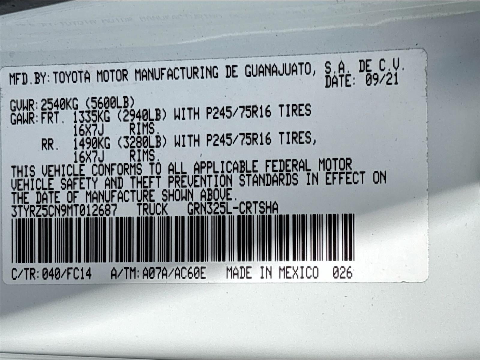 2021 Toyota Tacoma SR5 V6