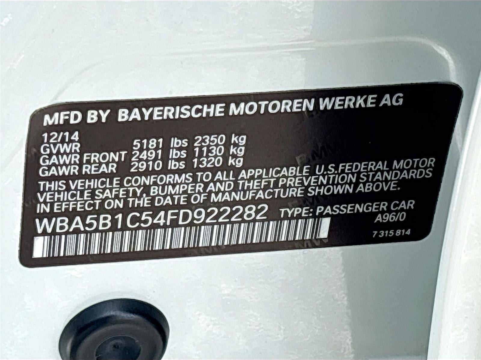 2015 BMW 5 Series 535i