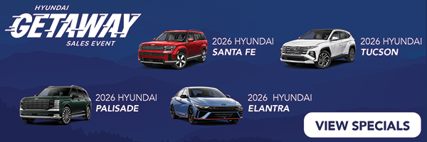 During the Hyundai Getaway sales event at Holler Hyundai, shop our specials to get great savings!