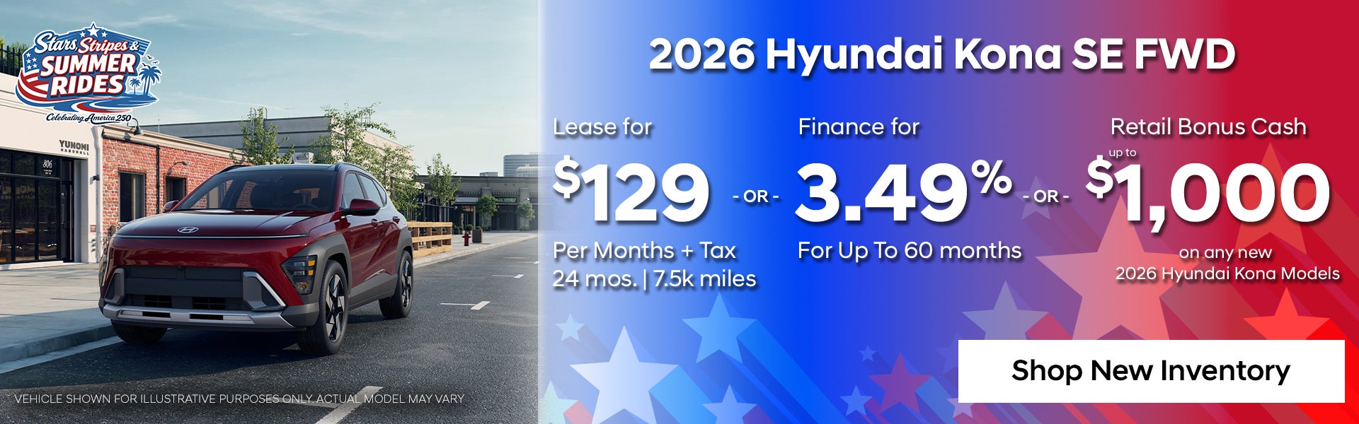 2026 Hyundai Kona: Lease or Finance or Retail Bonus Cash