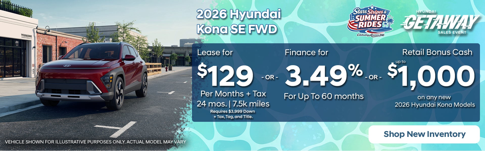 2026 Hyundai Kona: Lease or Finance or Retail Bonus Cash
