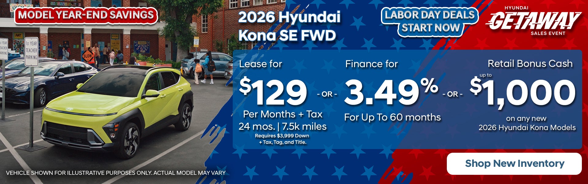 2026 Hyundai Kona: Lease or Finance or Retail Bonus Cash