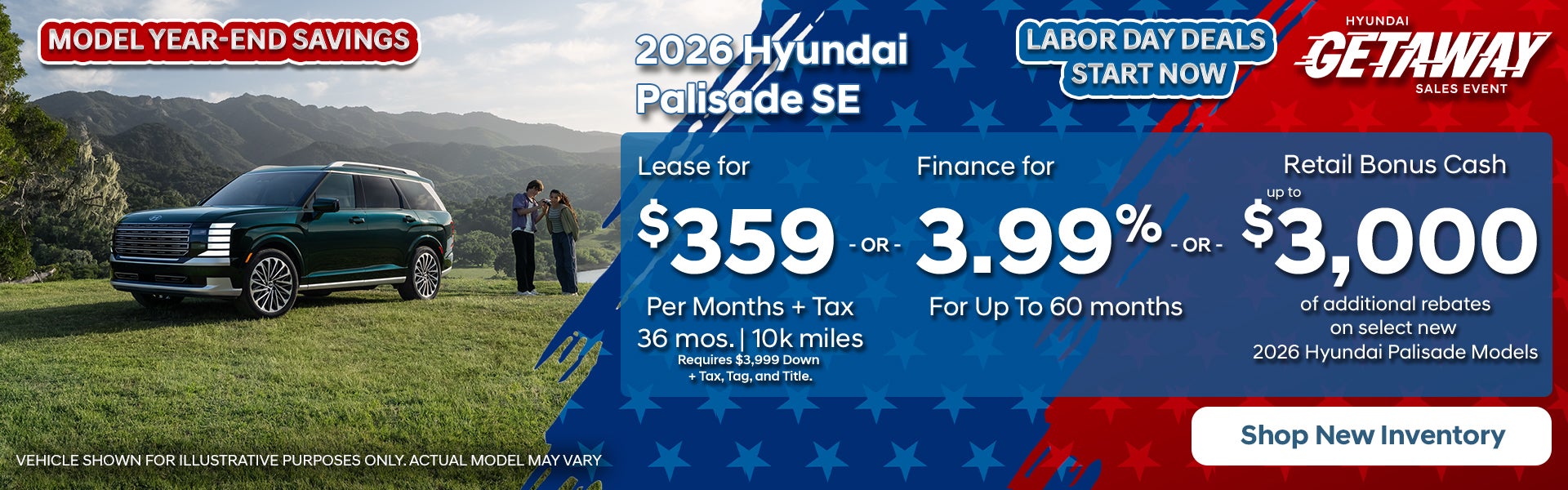 2026 Hyundai Palisade: Lease or Finance or Retail Bonus Cash