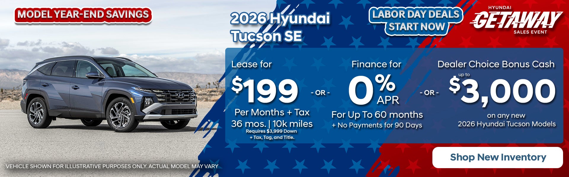 2026 Hyundai Tucson: Lease or Finance or Retail Bonus Cash