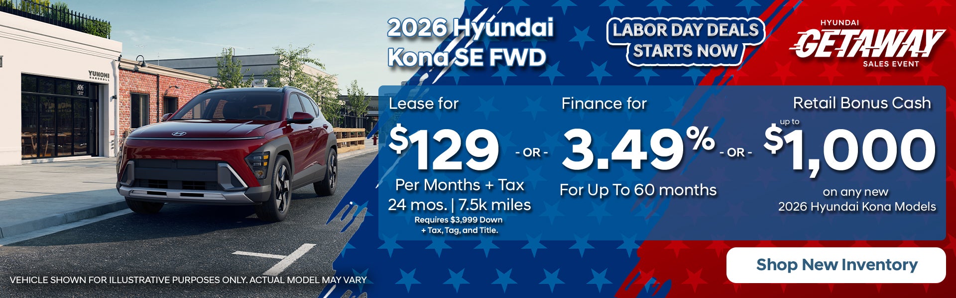 2026 Hyundai Kona: Lease or Finance or Retail Bonus Cash