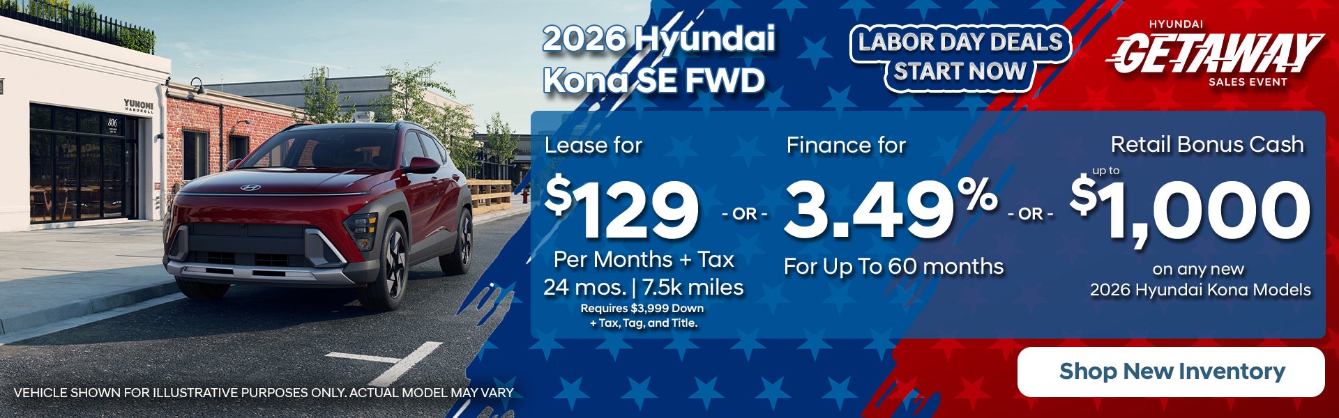 2026 Hyundai Kona: Lease or Finance or Retail Bonus Cash