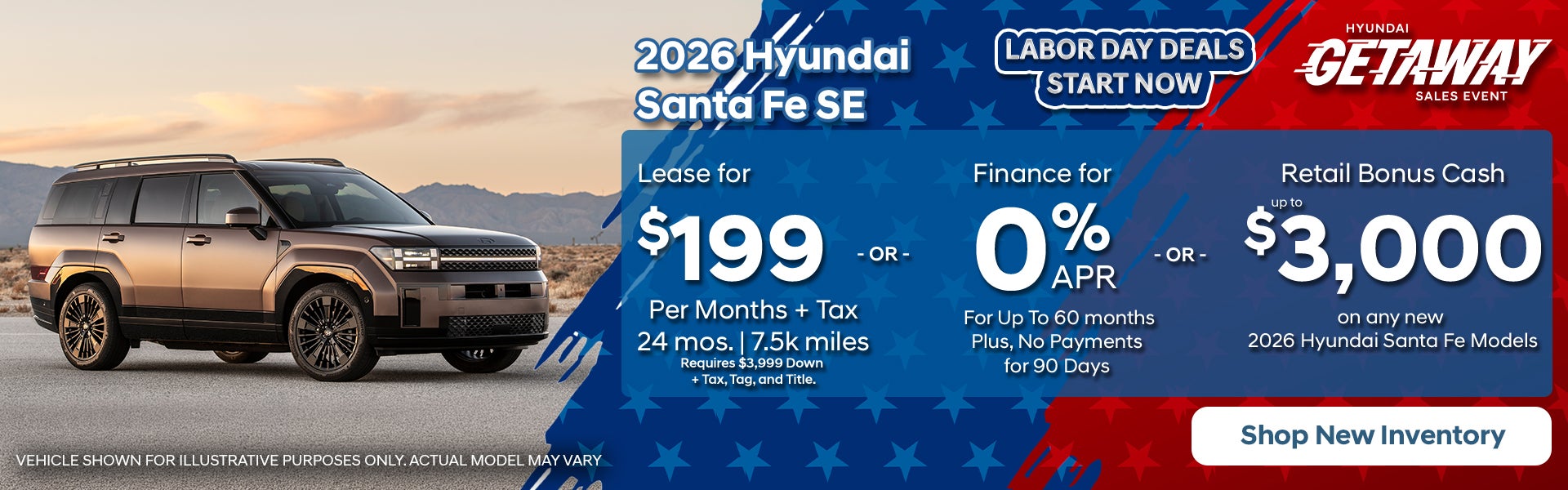 2026 Hyundai Santa Fe: Lease or Finance or Retail Bonus Cash