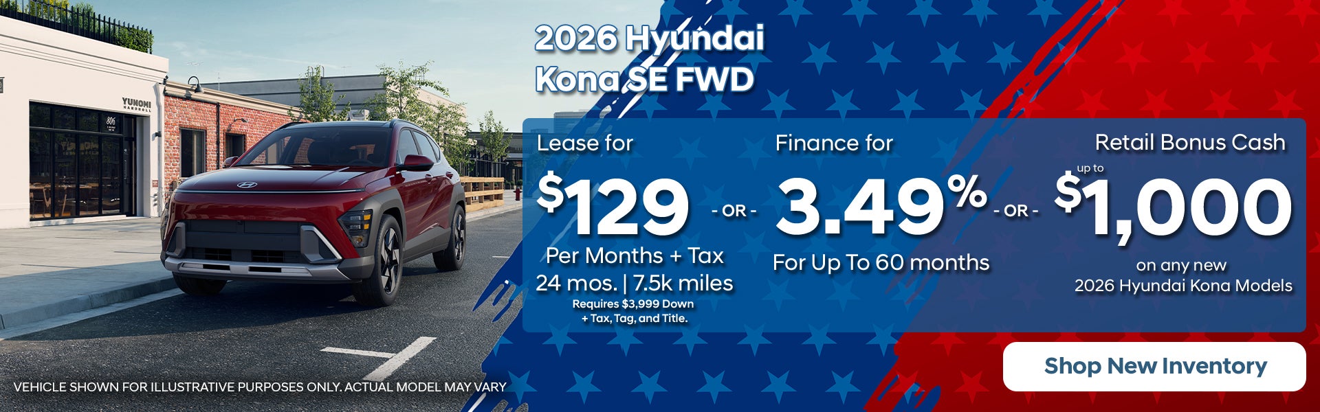 2026 Hyundai Kona: Lease or Finance or Retail Bonus Cash