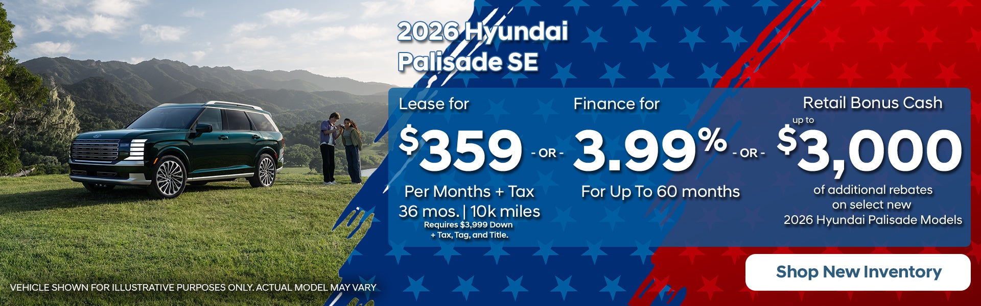 2026 Hyundai Palisade: Lease or Finance or Retail Bonus Cash