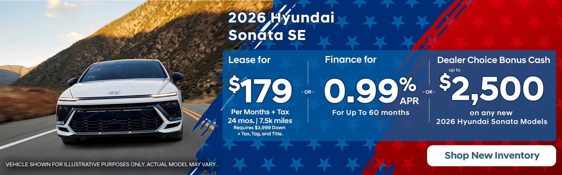 2026 Hyundai Sonata: Lease or Finance or Retail Bonus Cash